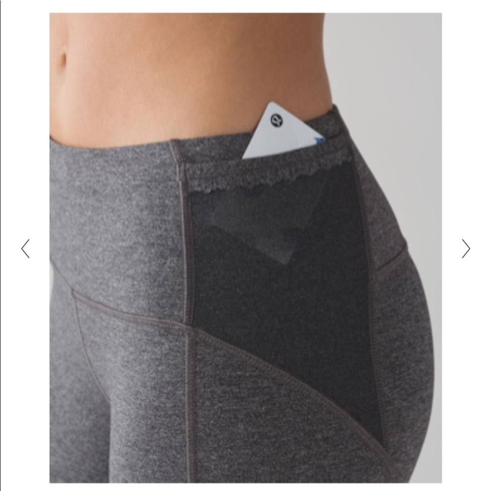 Lululemon Free Runner Crop Heathered Grey Capris